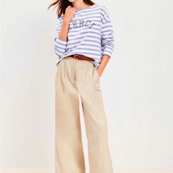 Loft Poplin Wide Leg Pants NWT - Picture 1 of 5